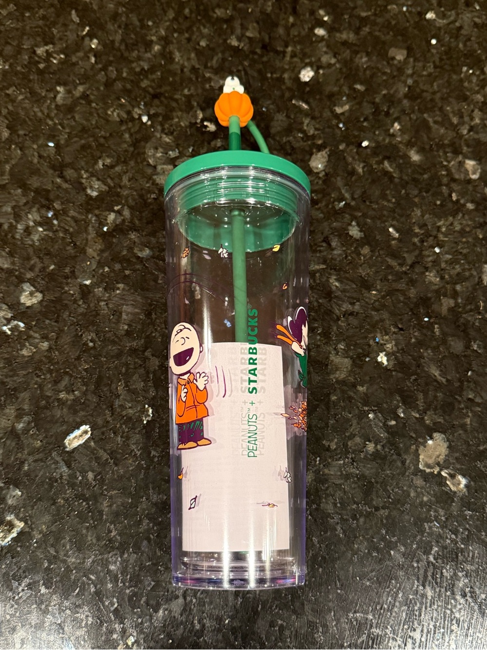 Starbucks x Peanuts Clear Tumbler with Lid and Close End Straw